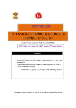 INTENSIFIED DIARRHOEA CONTROL FORTNIGHT Tool Kit IDCF