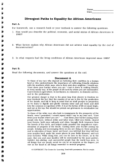Divergent Paths to Equality for African Americans Document A