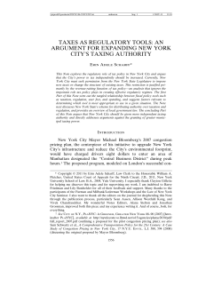 Taxes as Regulatory Tools: An Argument for Expanding New York