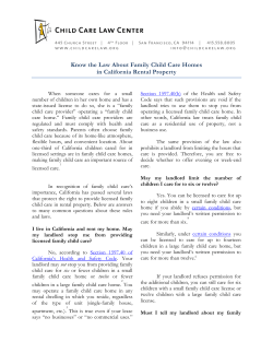 Know the Law About Family Child Care Homes in California Rental