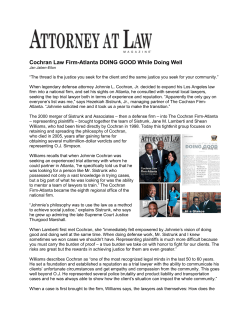 Cochran Law Firm-Atlanta DOING GOOD While