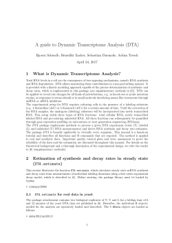 A guide to Dynamic Transcriptome Analysis (DTA)