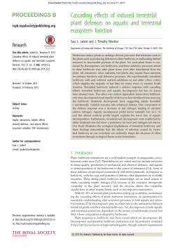 Cascading effects of induced terrestrial plant defences on aquatic