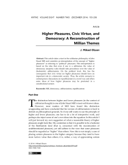 Higher Pleasures, Civic Virtue, and Democracy: A
