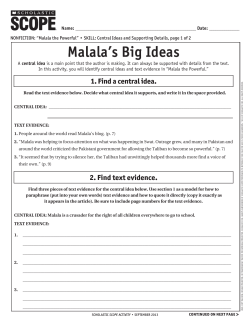 Central ideas and supporting details
