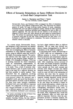Effects of Semantic Relatedness on Same
