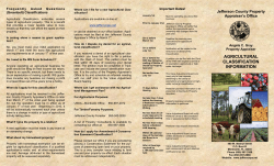 AGRICULTURAL CLASSIFICATION INFORMATION