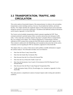 3.3 Transportation Traffic and Circulation