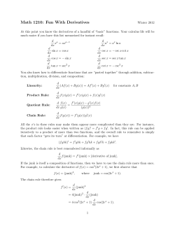 Math 1210: Fun With Derivatives