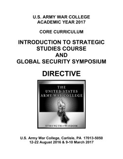 DIRECTIVE - School of Strategic Landpower