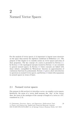 Normed Vector Spaces