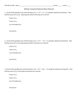 Skill 5g: Using the Rational Root Theorem
