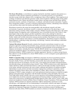 An Ocean Microbiome Initiative at WHOI