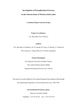 Investigation of Eutrophication Processes in the Littoral Zones of
