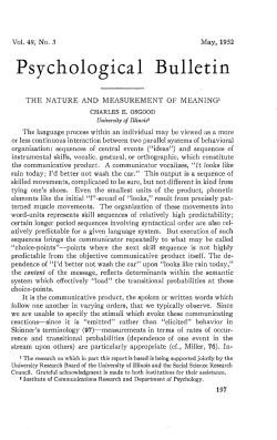 THE NATURE AND MEASUREMENT OF MEANING1