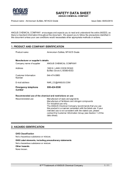 Ammonium Sulfate, NF, ACS Safety Data Sheet