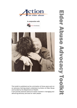 Action on Elder Abuse: toolkit for advocacy services