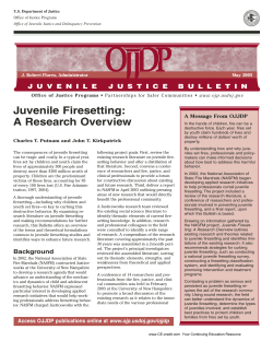 Juvenile Firesetting: A Research Overview - CE
