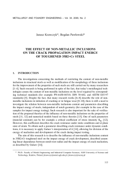 THE EFFECT OF NON-METALLIC INCLUSIONS ON THE CRACK