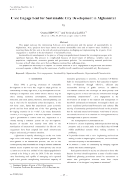 Civic Engagement for Sustainable City Development in Afghanistan