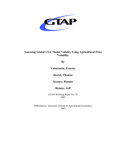 Assessing Global CGE Model Validity Using - Purdue e-Pubs
