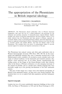 The appropriation of the Phoenicians in British imperial ideology