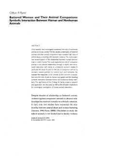 Clifton P. Flynnl Battered Women and Their Animal Companions