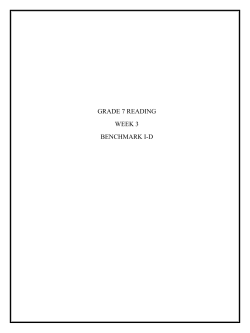GRADE 7 READING WEEK 3 BENCHMARK I-D