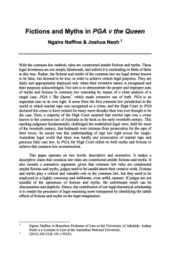 Fictions and Myths in PGA v the Queen
