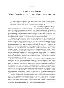 Setting the Stage: What Does It Mean to Be a Woman or