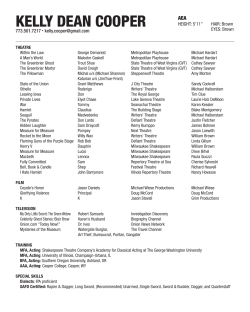 kelly dean cooper - Shakespeare Theatre Company