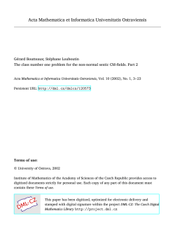 Acta Mathematica et Informatica Universitatis Ostraviensis - DML-CZ