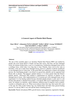 A General Aspect of Platelet Rich Plasma