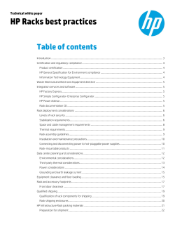 HP Racks best practices technical white paper