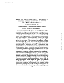 ACTIVE AND PASSIVE IMMUNITY TO PNEUMOCOCCUS