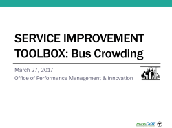 SERVICE IMPROVEMENT TOOLBOX: Bus Crowding