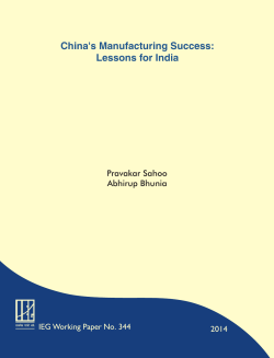 China`s Manufacturing Success: Lessons for India