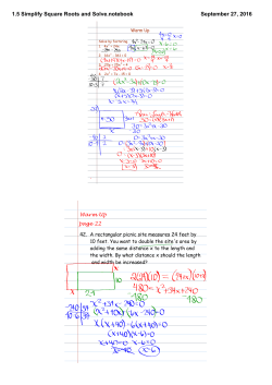 9/27 Area word problems and Beginning square roots