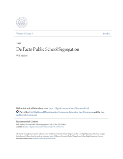 De Facto Public School Segregation - Digital Repository