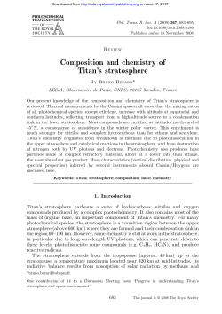 Composition and chemistry of Titan`s stratosphere