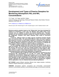 Development and Types of Passive Samplers for