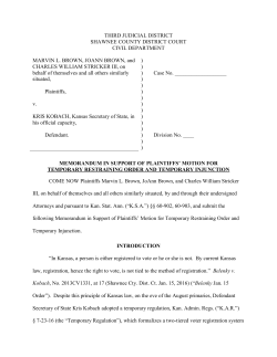 THIRD JUDICIAL DISTRICT SHAWNEE COUNTY DISTRICT