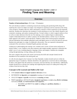 Finding Tone and Meaning - Hobbs Municipal Schools