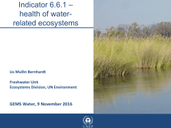 Indicator 6.6.1 &ndash; health of water- related ecosystems - Cap-Net