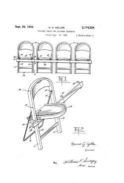 Folding chair and aligner therefor
