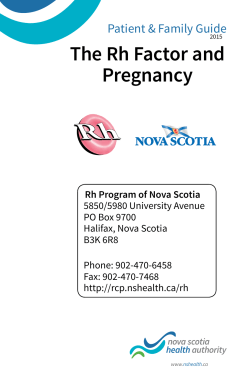 The Rh Factor and Pregnancy - Nova Scotia Health Authority