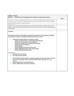 Chemistry &ndash; Atomic and Molecular Structure 1.0