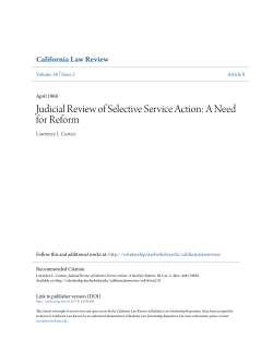 Judicial Review of Selective Service Action: A Need for Reform