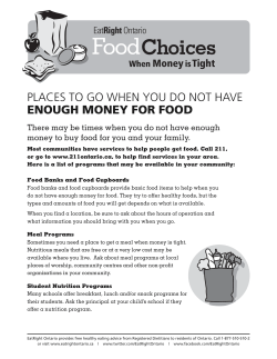 Food Choices when Money is Tight
