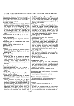 index-the sherman antitrust act and its enforcement